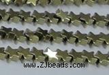 CHE937 15.5 inches 4mm star plated hematite beads wholesale
