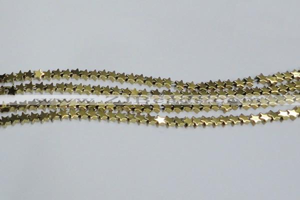 CHE947 15.5 inches 6mm star plated hematite beads wholesale