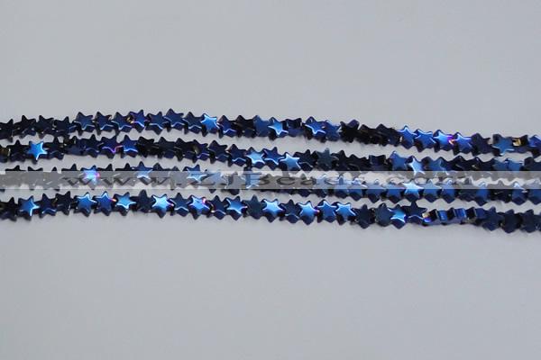 CHE951 15.5 inches 6mm star plated hematite beads wholesale