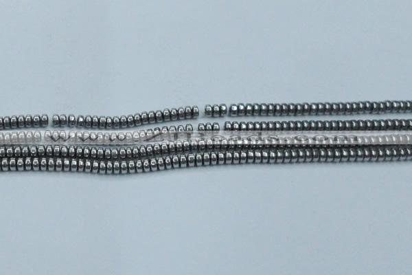 CHE962 15.5 inches 1.5*3mm rondelle plated hematite beads wholesale