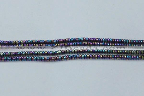 CHE963 15.5 inches 1.5*3mm rondelle plated hematite beads wholesale