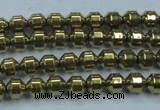 CHE973 15.5 inches 4*4mm plated hematite beads wholesale