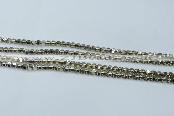 CHE982 15.5 inches 4*4mm plated hematite beads wholesale