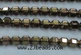 CHE984 15.5 inches 4*4mm plated hematite beads wholesale