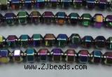 CHE985 15.5 inches 4*4mm plated hematite beads wholesale