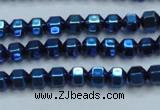 CHE987 15.5 inches 4*4mm plated hematite beads wholesale