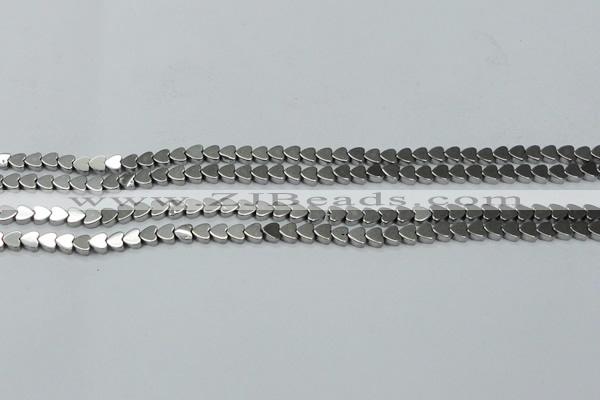 CHE991 15.5 inches 4*4mm heart plated hematite beads wholesale