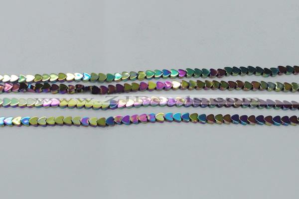 CHE995 15.5 inches 4*4mm heart plated hematite beads wholesale