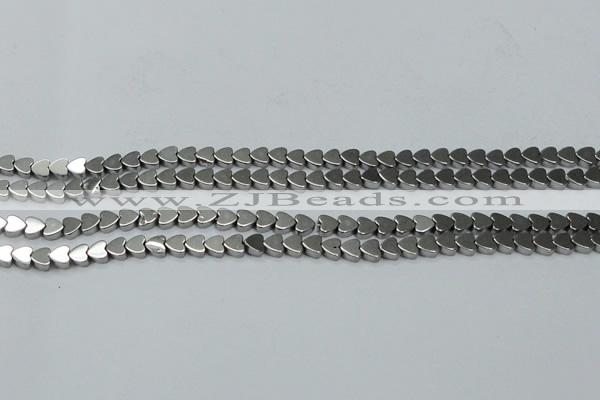 CHE999 15.5 inches 6*6mm heart plated hematite beads wholesale