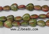 CHG01 15.5 inches 8*8mm heart unakite gemstone beads wholesale