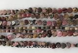 CHG102 15.5 inches 6mm flat heart rhodonite gemstone beads wholesale