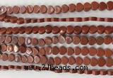 CHG111 15.5 inches 6mm flat heart red jasper beads wholesale