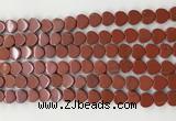 CHG121 15.5 inches 8mm flat heart red jasper beads wholesale