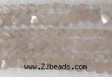 CHG123 15.5 inches 8mm flat heart rose quartz beads wholesale