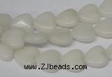 CHG23 15.5 inches 10*10mm heart white jade gemstone beads wholesale