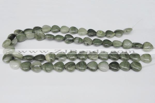 CHG46 15.5 inches 14*14mm heart silver leaf jasper beads wholesale