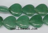 CHG55 15.5 inches 15*15mm heart green aventurine beads wholesale