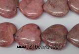 CHG71 15.5 inches 18*18mm heart rhodochrosite beads wholesale