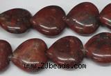 CHG73 15.5 inches 18*18mm heart brecciated jasper beads wholesale