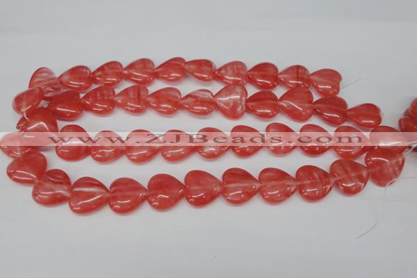 CHG74 15.5 inches 18*18mm heart cherry quartz beads wholesale