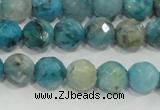 CHM213 15.5 inches 10mm faceted round blue hemimorphite beads