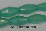 CHM24 15.5 inches 6*12mm faceted rice green hemimorphite beads