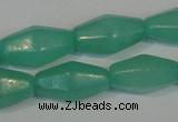 CHM24 15.5 inches 6*12mm faceted rice green hemimorphite beads
