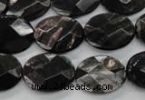 CHS15 15.5 inches 15*20mm faceted oval natural hypersthene beads