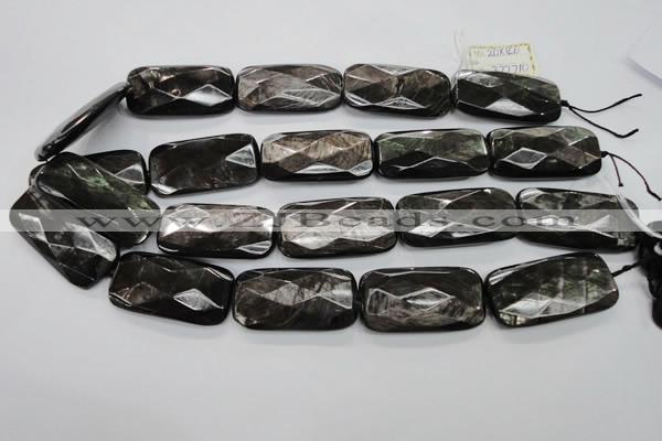 CHS40 15.5 inches 20*40mm faceted rectangle natural hypersthene beads