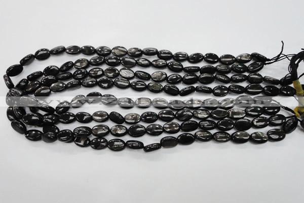 CHS70 15.5 inches 8*12mm oval natural hypersthene beads