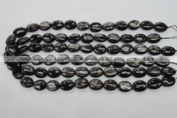 CHS72 15.5 inches 12*16mm oval natural hypersthene beads