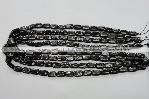 CHS88 15.5 inches 8*12mm rectangle natural hypersthene beads