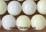 CIJ202 15.5 inches 8mm round ivory jade beads wholesale