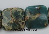 CIJ57 15.5 inches 25*25mm square impression jasper beads wholesale