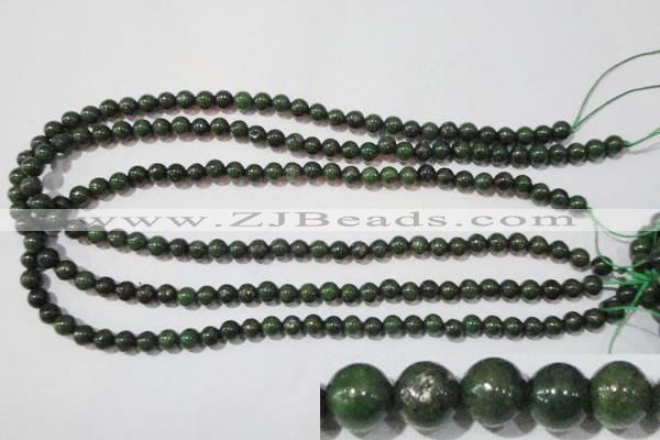 CIS01 15.5 inches 6mm round green iron stone beads wholesale