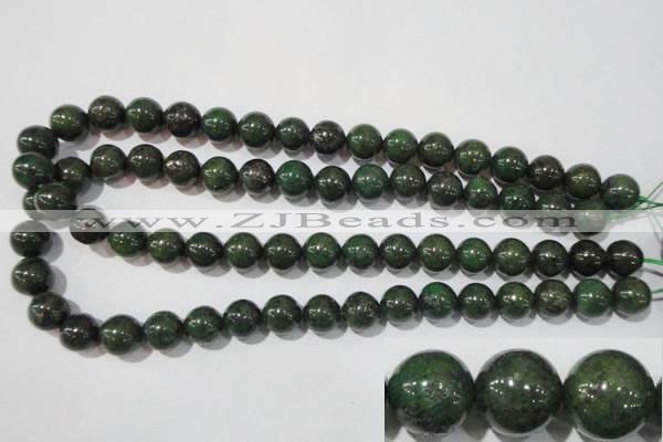 CIS04 15.5 inches 12mm round green iron stone beads wholesale