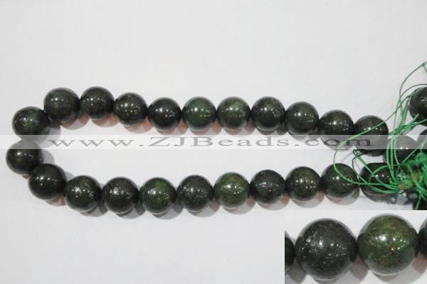 CIS07 15.5 inches 18mm round green iron stone beads wholesale