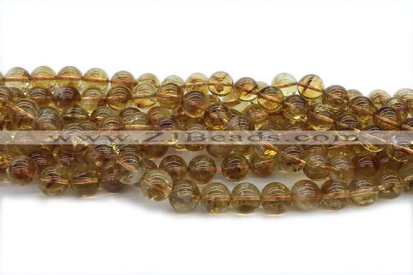 CITR07 15 inches 10mm round citrine gemstone beads