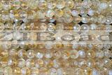 CITR10 15 inches 6mm faceted round natural citrine beads