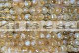 CITR11 15 inches 8mm faceted round natural citrine beads