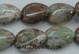 CJA04 15.5 inches 15*20mm teardrop green jasper beads wholesale