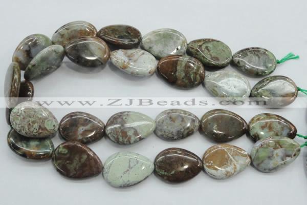 CJA05 15.5 inches 20*30mm teardrop green jasper beads wholesale