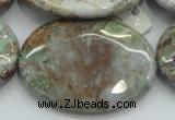 CJA09 15.5 inches 30*40mm oval green jasper beads wholesale