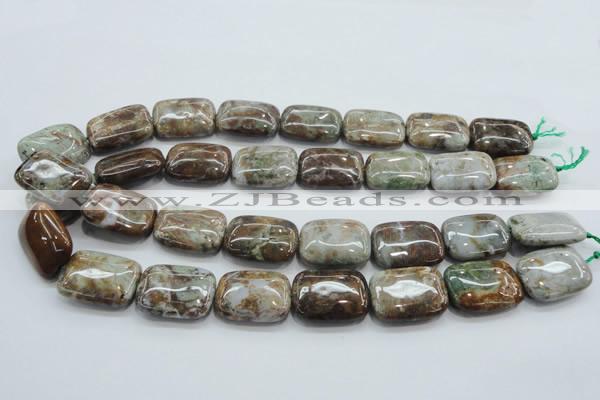 CJA10 15.5 inches 18*25mm rectangle green jasper beads wholesale