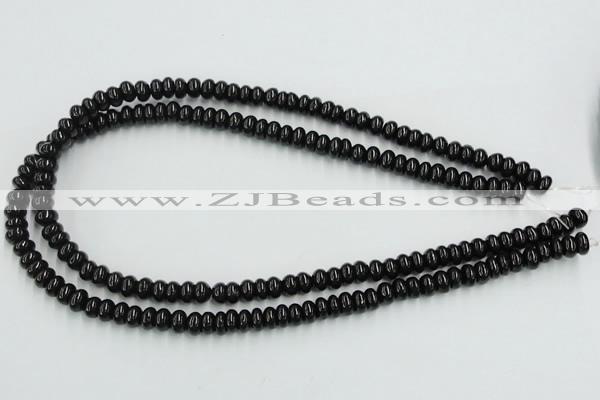 CJB10 16 inches 5*8mm rondelle natural jet gemstone beads wholesale