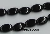 CJB16 16 inches 8*12mm oval natural jet gemstone beads wholesale