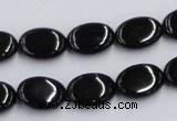 CJB17 16 inches 10*14mm oval natural jet gemstone beads wholesale