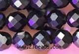 CJB200 15.5 inches 5mm faceted round jet beads wholesale