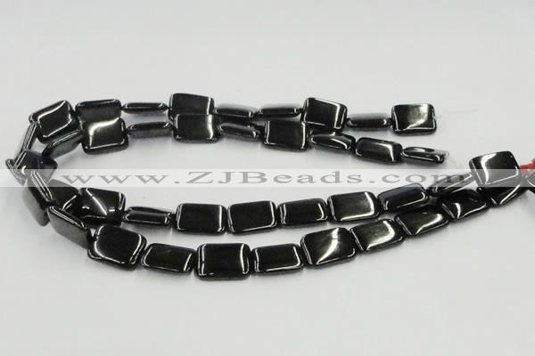 CJB27 16 inches 15*20mm rectangle natural jet gemstone beads wholesale