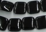 CJB29 16 inches 16*16mm square natural jet gemstone beads wholesale